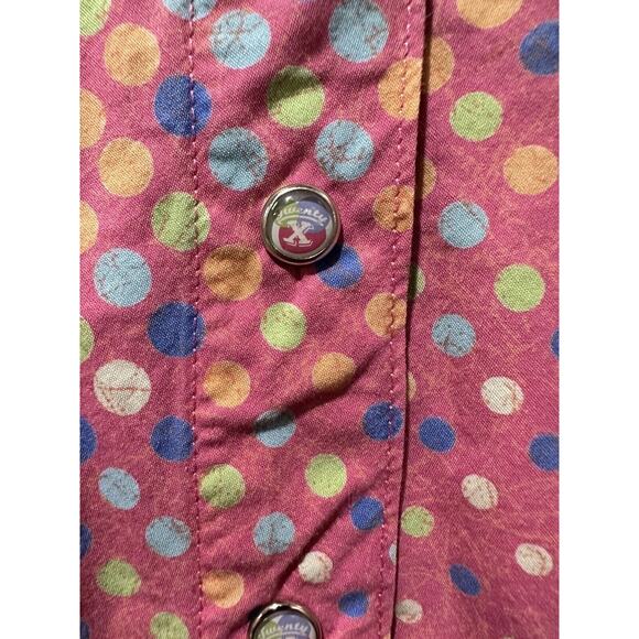 Twenty X Shirt/Top Women sz S Western Tailored Fit Pearl Snap Rodeo Polka Dot - Picture 2 of 5